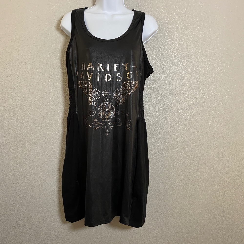 Harley Davidson Tank Dress XL Motorcycle Biker Chick Punk Grunge Lace Skull